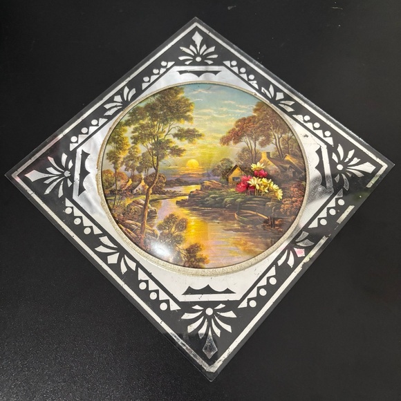 Source Unknown Other - Vintage Art Deco Bubble Convex Glass Dome Wall Decor 70s 8 x 8